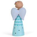 Teal Hope Angel with Candle 3.5 inch Resin Decorative Tabletop Figurine