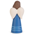 Blue Joy Angel with Flowers 3.5 inch Resin Decorative Tabletop Figurine