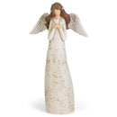 Speckled Cream Angel with Heart 8 inch Resin Decorative Tabletop Figurine