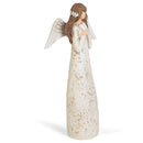 Speckled Cream Angel with Heart 8 inch Resin Decorative Tabletop Figurine