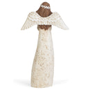 Speckled Cream Angel with Heart 8 inch Resin Decorative Tabletop Figurine