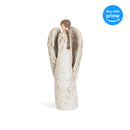 Speckled Cream Angel with Textured Wings and Cross 8 inch Resin Decorative Tabletop Figurine