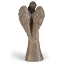 Cinnamon Brown Textured Angel with Cross 10 inch Resin Decorative Tabletop Figurine