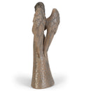 Cinnamon Brown Textured Angel with Cross 10 inch Resin Decorative Tabletop Figurine