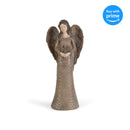 Cinnamon Brown Textured Angel with Cross 10 inch Resin Decorative Tabletop Figurine