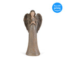 Cinnamon Brown Textured Angel with Dove 10 inch Resin Decorative Tabletop Figurine