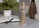 Cinnamon Brown Textured Angel with Heart 10 inch Resin Decorative Tabletop Figurine