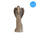 Cinnamon Brown Textured Angel with Praying Hands 10 inch Resin Decorative Tabletop Figurine