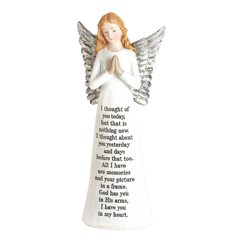 Soft White Praying Angel 6 inch Resin Decorative Tabletop Figurine