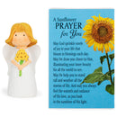 Sunflower Yellow Prayer For You Angel 2.5 inch Resin Decorative Tabletop Figurine With Card