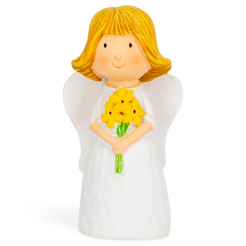Sunflower Yellow Prayer For You Angel 2.5 inch Resin Decorative Tabletop Figurine With Card