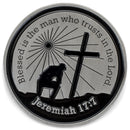 Man of God Antique Silver Tone 2 x 2 Zinc Alloy Metal Auto Visor Accessory Clip