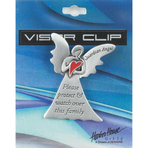 Dicksons Guardian Angel Please Protect This Family Christian Metal Car Auto Visor Clip
