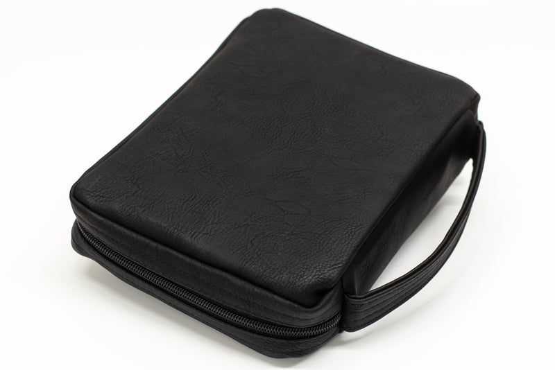 Dicksons Black Cross with Front Pocket Leather Look Large Bible Cover
