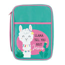Llama Tell You About Jesus Pink Medium Canvas Bible Cover with Handle