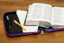 Dicksons Royal Purple Polyester Bible Cover Case with Handle Thin line