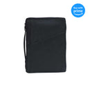 Black Classic Leather Bible Cover Case with Handle, X-Large