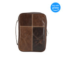 Dicksons Brown Genuine Leather  Zippered Bible Cover Large Print