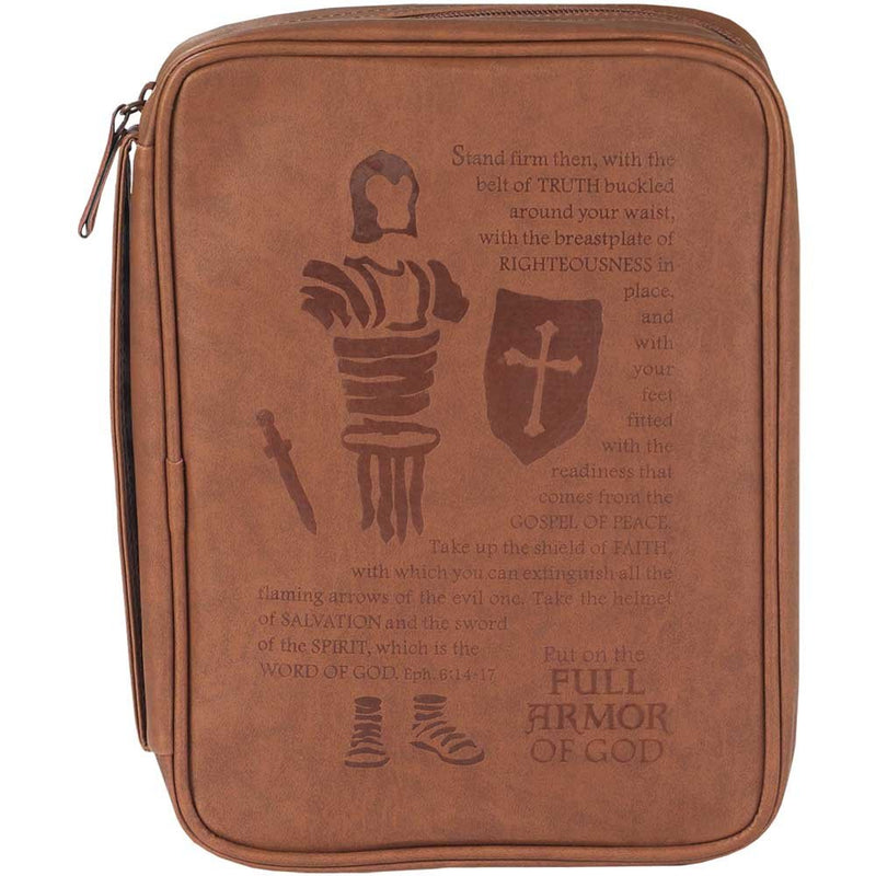 Dicksons Full Armor Brown Leather Like Vinyl Bible Cover Case Large
