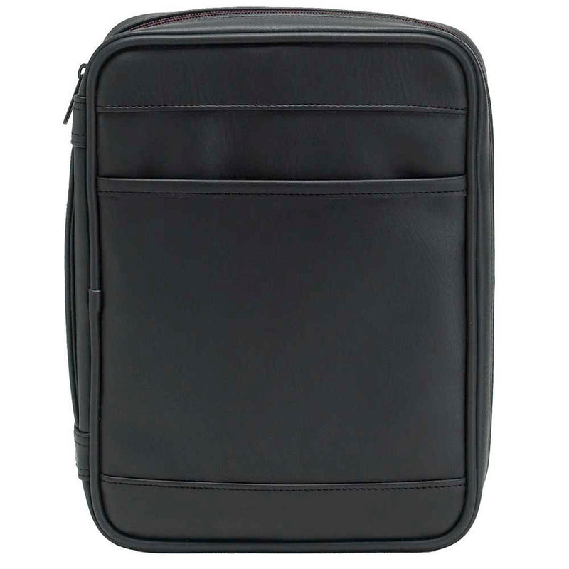 Black Outer Pocket Leather Like Vinyl Bible Cover Case with Handle X-Large