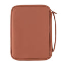 Caramel Brown Cross Large Print Vinyl Bible Cover with Handle