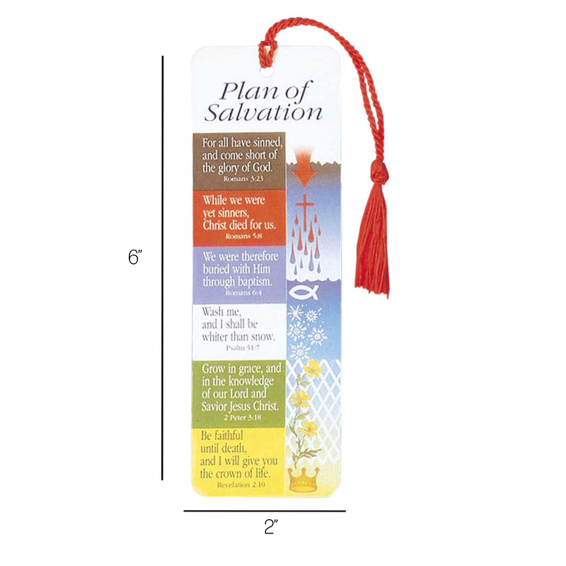 Dicksons Plan Of Salvation 2 x 6 Cardstock Tassel Bookmark, Pack of 12