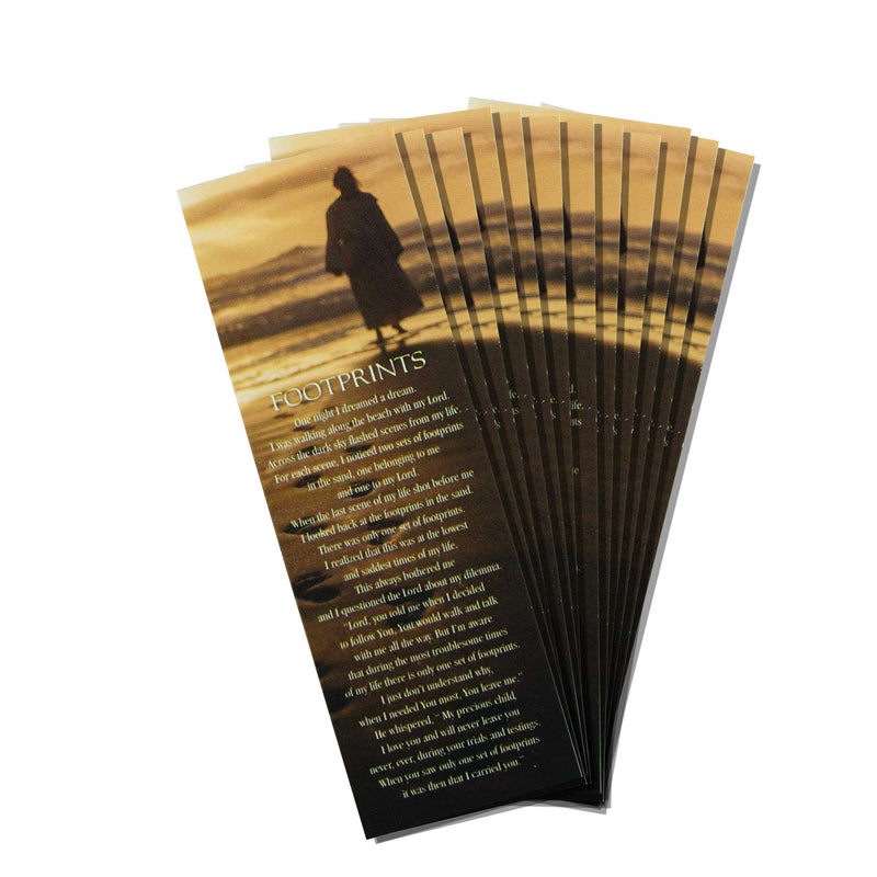 Dicksons Footprints Poem Beach Inspired 5 x 2 Inch Bookmark Pack 12