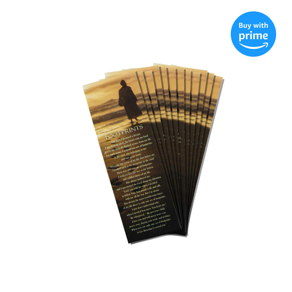 Dicksons Footprints Poem Beach Inspired 5 x 2 Inch Bookmark Pack 12