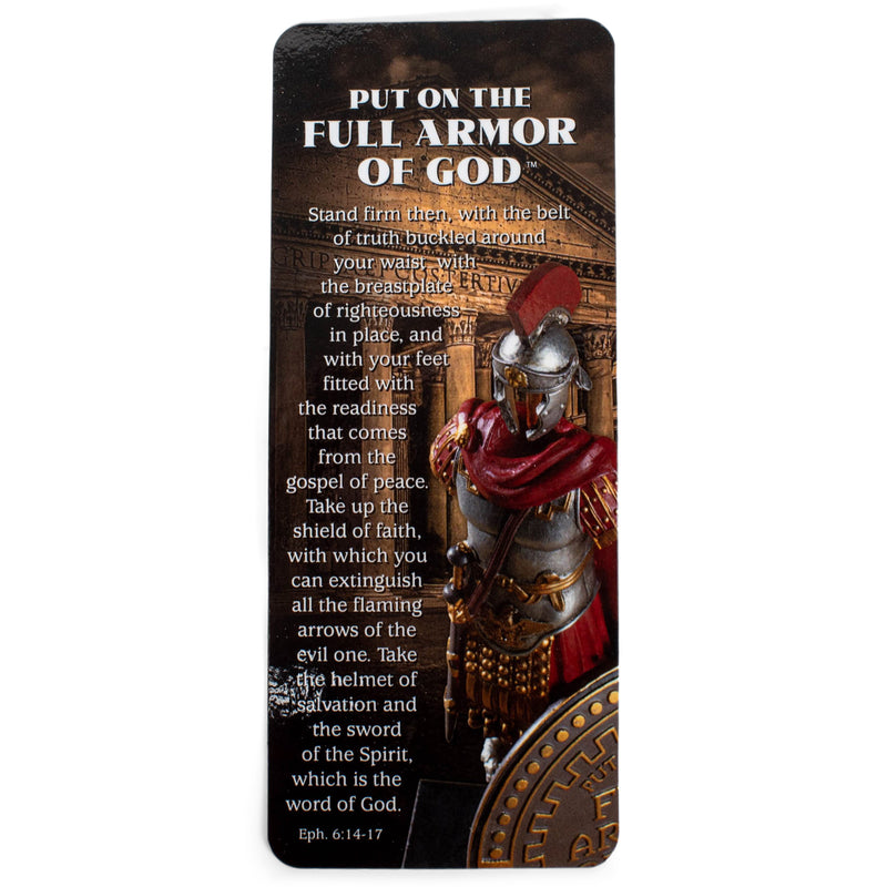 Full Armor of God Bronzed 7 x 2.5 Acrylic and Paper Keepsake Bookmark