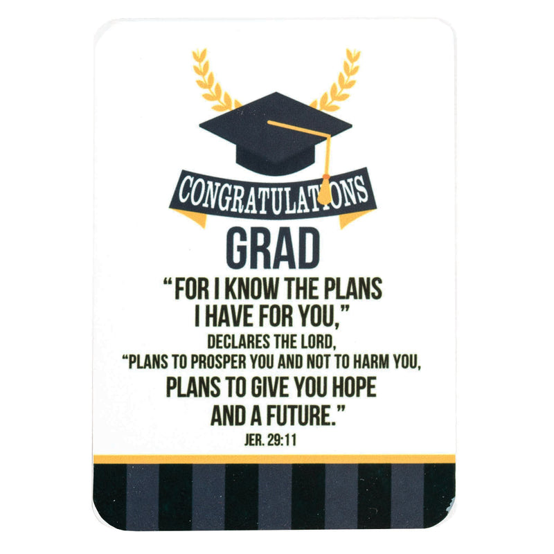 Congratulations Grad Classic White 3.5 x 2.5 Metal Bookmarks Pack of 12