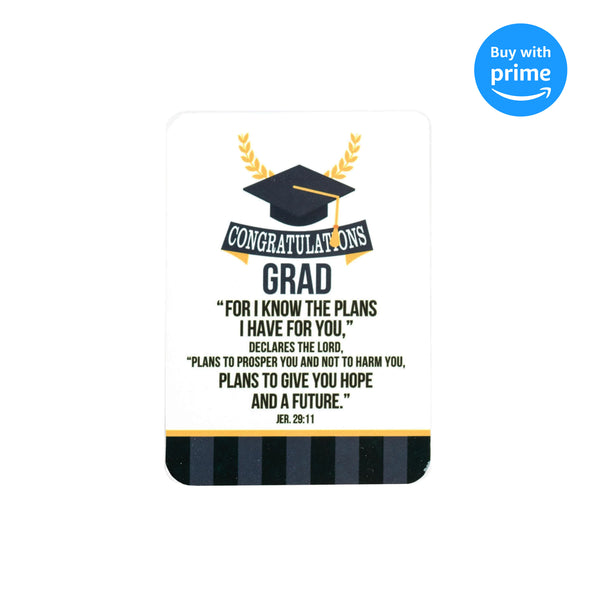 Congratulations Grad Classic White 3.5 x 2.5 Metal Bookmarks Pack of 12