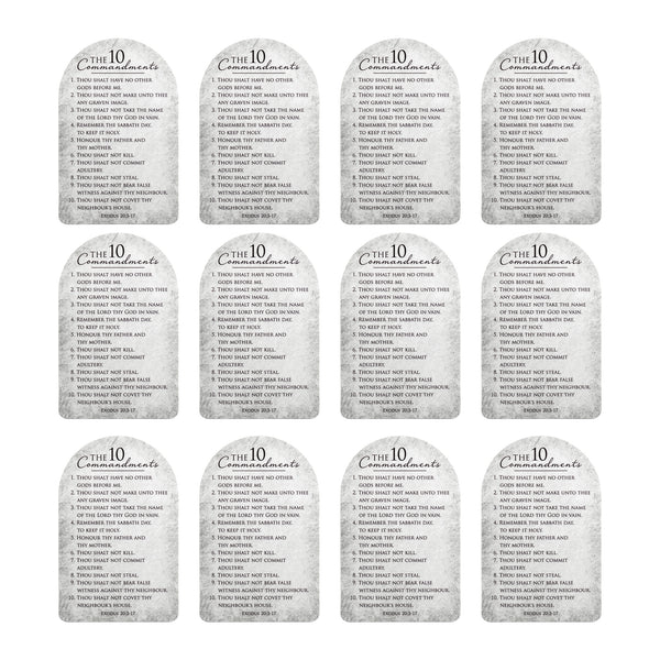 The 10 Commandments Textured White 2.5 x 4 Cardstock Bookmark Pack of 12