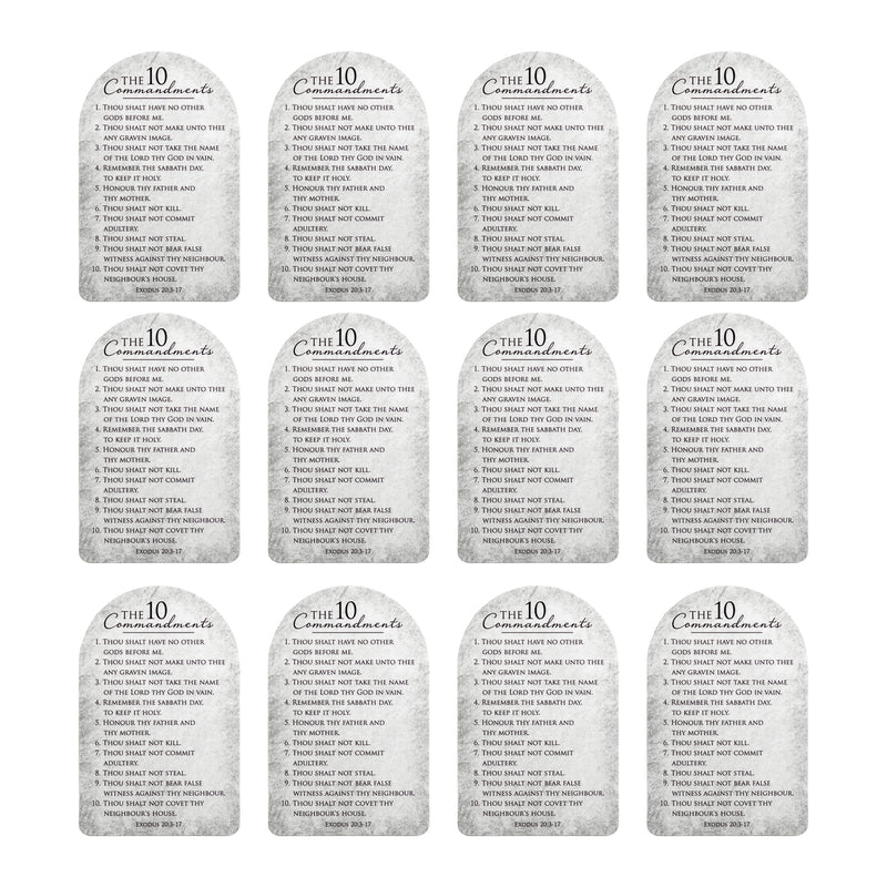 The 10 Commandments Textured White 2.5 x 4 Cardstock Bookmark Pack of 12