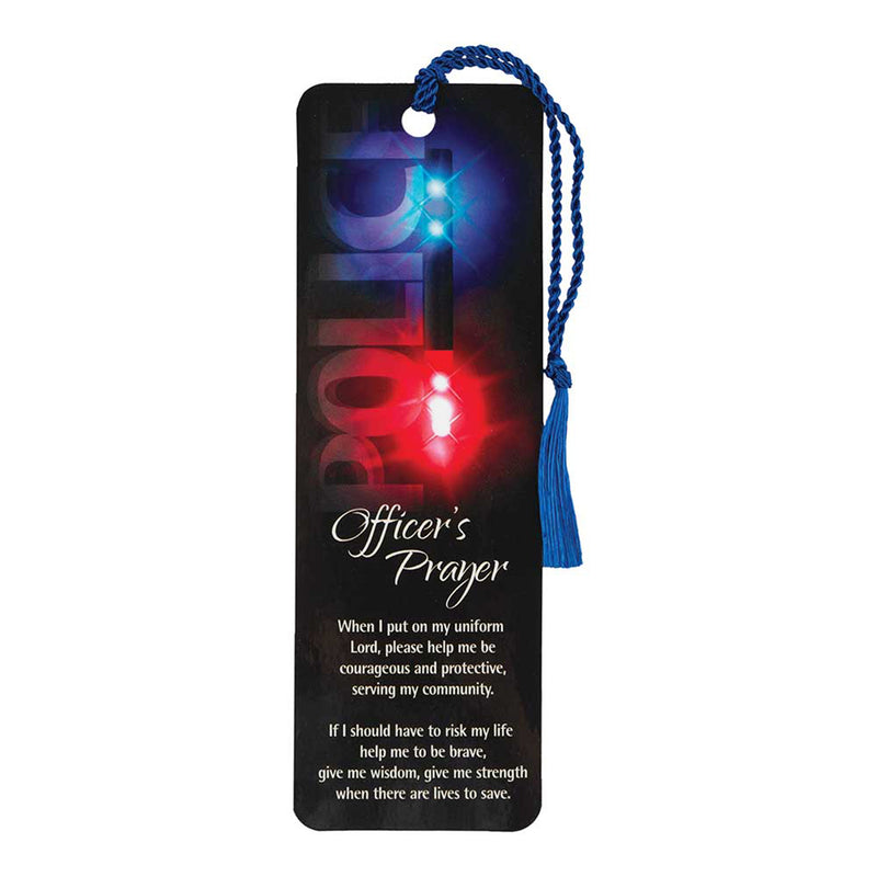 Police Officer's Prayer Lights Onyx Cardstock Tassel Bookmark Tags, Pack of 12