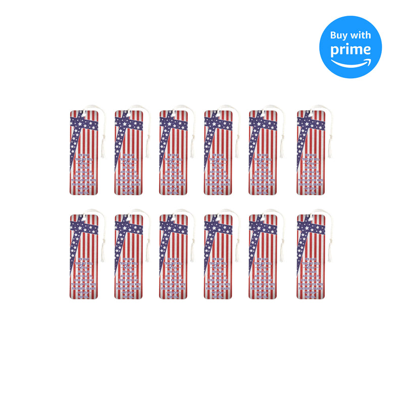 Our Nation's Prayer Patriotic Red 6 x 2 Cardstock Bookmark Multipack with Tassel of 12