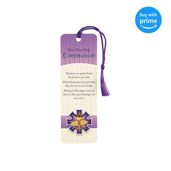 Your First Holy Communion Purple 6 x 2 Cardstock Tassel Bookmarks Pack of 12