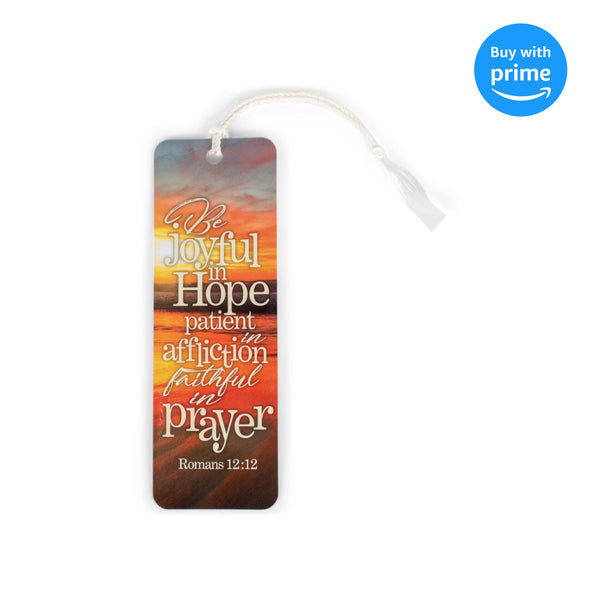 Joyful In Hope Orange Sunset 2 x 6 Paper Keepsake Bookmark with Tassel