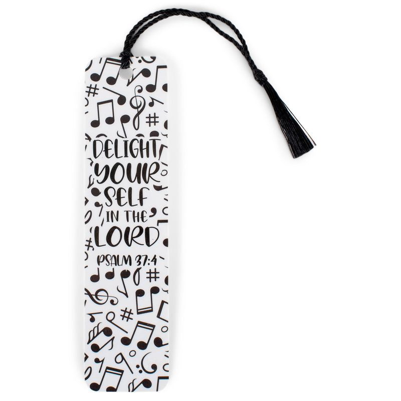 Delight Yourself Black Musical Note 2 x 6 Paper Keepsake Bookmark