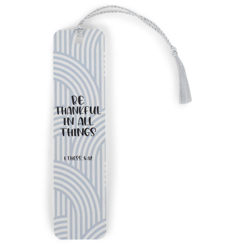 Thankful In All Things Grey Stripe 2 x 6 Paper Keepsake Bookmark