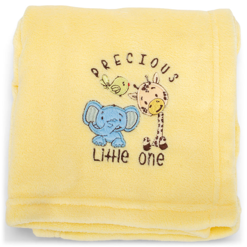 Precious Little One Banana Yellow 40 x 27.5 Fleece Nursery Bed Blanket