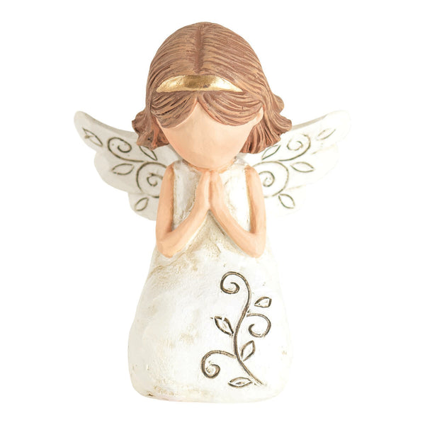 Angelic White Praying Angel 3 x 2.25 Resin Decorative Tabletop Figurine