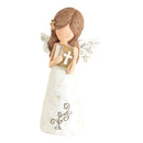 Angelic White Angel with Bible 4 x 2.5 Resin Decorative Tabletop Figurine