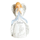 Whitewash Believe Angel with Shepherd 5 x 2.25 Resin Decorative Tabletop Figurine