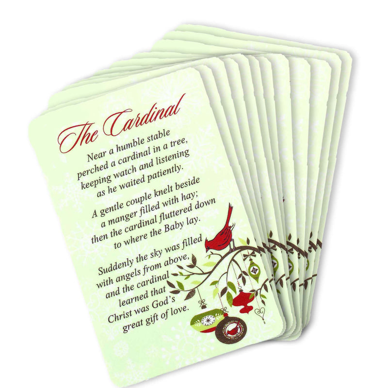 The Cardinal Red Green 6 x 4 Cardstock Decorative Christmas Pocket Cards Pack of 12