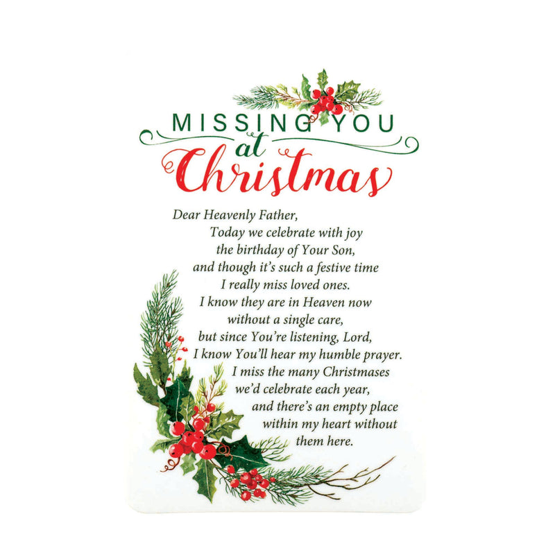Missing You At Christmas Holly Red 4 x 2.5 Paper Bookmark