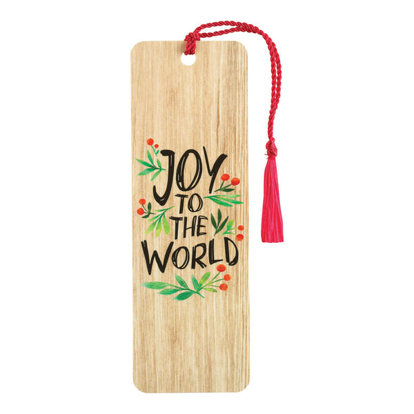 Joy to the World Red Holly 6 x 2 Paper Bookmark with Tassel