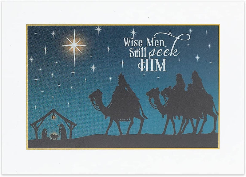 Wise Men Still Seek Him Holy Family 5 x 7 Nativity Christmas Cards, Two Packs of 12