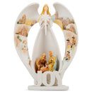 Dicksons Joy Angel Winter White 7 inch Resin Stone Holiday Collectible Figurine