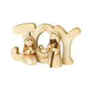 Weathered White Joy Nativity 4 x 6 Resin Decorative Tabletop Block Sign