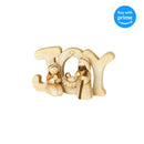 Weathered White Joy Nativity 4 x 6 Resin Decorative Tabletop Block Sign